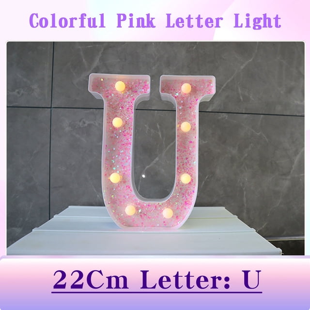 LED Alphabet Light Up Letters | 8.66" Tall | Battery Operated | Wall Mountable | Colorful Decorative Lighting | Home, Party, Event Decor | Portable Plastic Letters | Retro Style | ABS+
