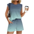 thumbnail image 4 of Mujeres de Color Sólido Manga Corta Delantera Plisada Cuello Redondo Y Pantalones Cortos para Yoga, Correr, Entrenamiento, Fitness Y Uso Diario, 4 of 8