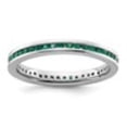 thumbnail image 2 of Auriga Fine Jewelry 925 Sterling Silver Created Emerald Ring for Women Size 8, 2 of 6