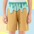 thumbnail image 3 of BloomJoy Big Kid Ice Cream Shorts 2-14T Boy Girl Elastic Waist with Pockets Summer Cool Preppy Ice Cream Baseball Shorts 13-14 Years Green Summer Shorts, 3 of 5