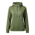 thumbnail image 4 of Tqcoqu Women's Quarter Zip Hoodie,Drawstring Hood Long Sleeve Pullover Sweatshirt with Kangaroo Pocket,Casual Fall Winter Solid Top, 4 of 5
