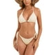 thumbnail image 2 of Trajes de baño Amzcrzy Tankini para mujer, trajes de baño, trajes de baño Bikini Moda para mujer Traje de baño bandeau estampado Traje de baño Bikini de dos piezas Traje de baño Beige, L, 2 of 9