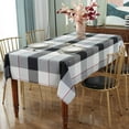 thumbnail image 7 of Rectangle Tablecloth Plaid Style Polyester Table Cloth Spillproof Dust-Proof Wrinkle Resistant Heavy Weight Table Cover for Kitchen Dinning Tabletop (Rectangle/Oblong, 60" x 84" (6-8 Seats),Grey), 7 of 7
