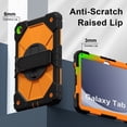 thumbnail image 3 of Shockproof Case for Samsung Galaxy Tab A9+ 11 Inch SM-X210 X215 X216, Rugged Hybrid Protection Drop Proof Cover with Shoulder Strap & Hand Strap Rotating Kickstand Kids Friendly Case,Orange, 3 of 7
