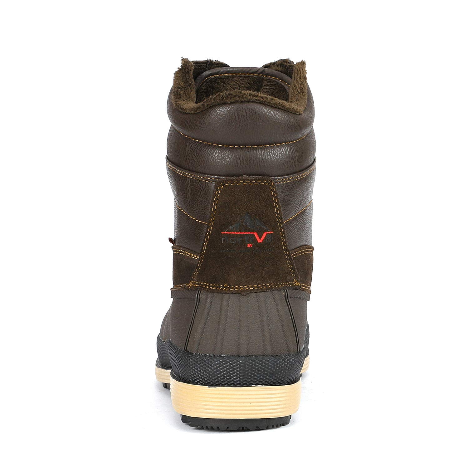 Mens Winter Warm Insulated Waterproof Snow Boots Hiking Winter Outdoor Snow Boots BROWN/BLACK Size 11