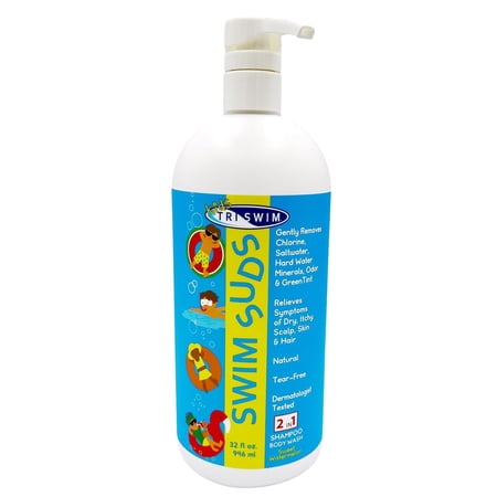 TRISWIM Kids Swim Suds 2-in-1 Tear-Free Shampoo & Body Wash, 32oz