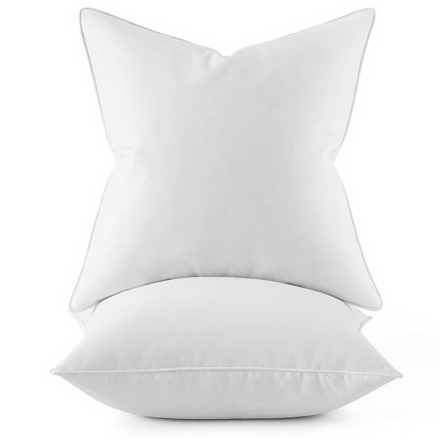 Almohada MIULEE 26 x 26, paquete de 2 insertos de plumón y algodón