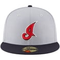 thumbnail image 2 of Men's New Era Gray Cleveland Indians Cooperstown Collection Wool 59FIFTY Fitted Hat, 2 of 6