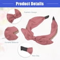 thumbnail image 4 of Vocoste Bunny Ears Wide Bow Headbands Fashion Hair Hoop Pink with Bow Knotted for Girl Women, 4 of 6