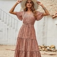 thumbnail image 4 of Vestido de fiesta para mujer con estampado sexy de escote en V de primavera y verano (rojo), 4 of 7