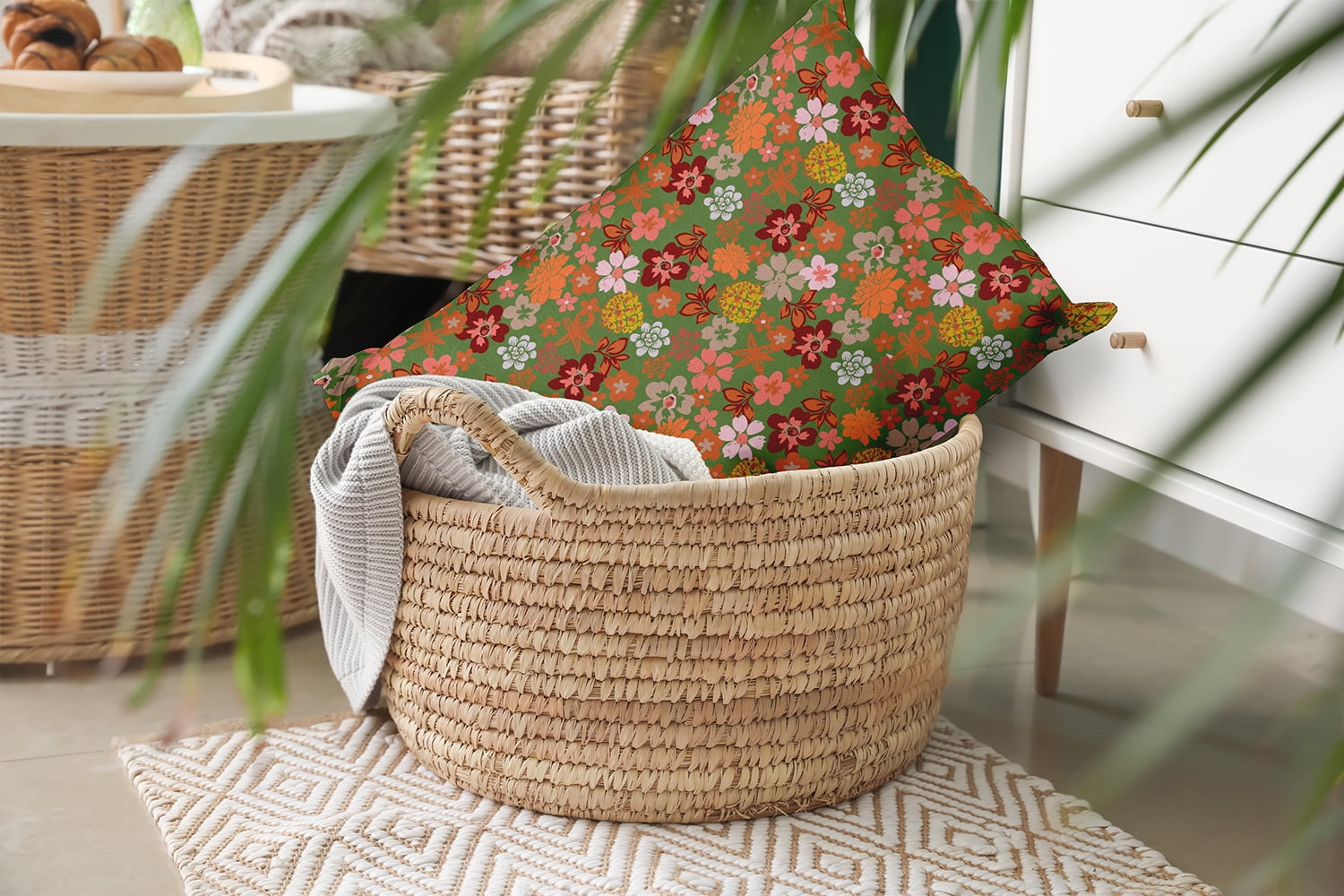 20" x 14" Simply Daisy Succulent Garden Polyester Accent Pillow, Scallion Qty 1