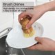 thumbnail image 3 of Juego de 3 cepillos para fregar de bambú natural que no rayan, herramientas de limpieza multiusos para cocina y baño, diseño ergonómico, cerdas rígidas, limpieza resistente, 3 of 6