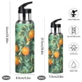 thumbnail image 2 of Yayeee 20oz Insulated Water Bottle Double Wall Stainless Steel with Flip Straw Lid, Orange Tree Pattern, 2 of 7