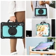 thumbnail image 6 of Case for Samsung Galaxy Tab S10+ Plus 2024/S9 FE+ Plus 12.4 inch, 360 Rotating Stand Handle Pencil Holder Shoulder Strap Heavy Duty Shockproof Cover, Sky Blue PC, 6 of 7