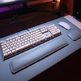 thumbnail image 5 of Reposamuñecas para teclado y ratón de piel sintética de doble cara, bandeja para reposamuñecas, color negro y rojo, 5 of 5