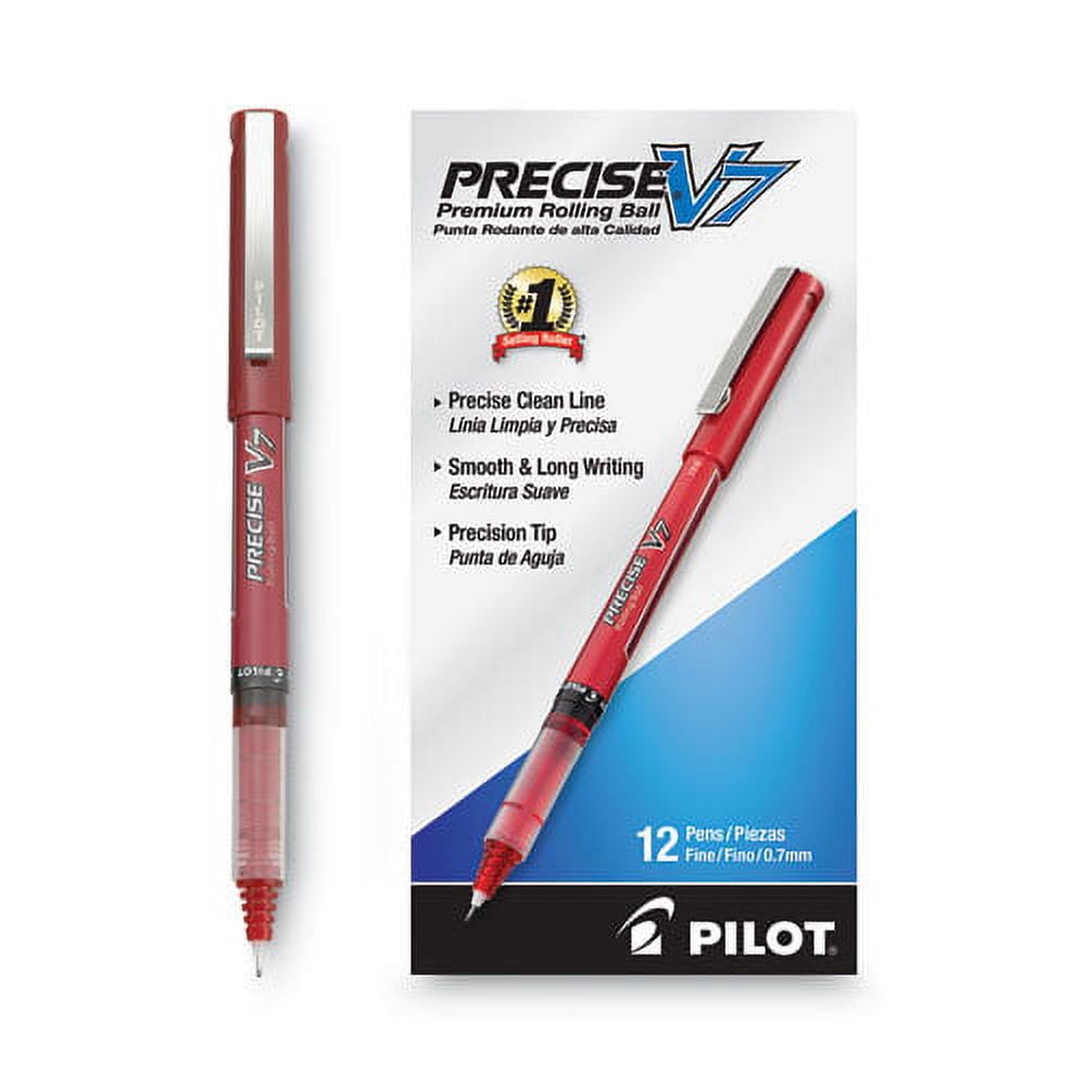 Precise V7 Roller Ball Pen, Stick, Fine 0.7 Mm, Red Ink, Red Barrel, Dozen | Bundle of 2 Dozen