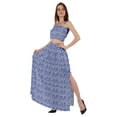 thumbnail image 3 of Bimba 2 Pcs Sexy Beach Party Wear Dress For Womens Printed Smocked Crop Top & Long Skirt CoordSet, 3 of 7