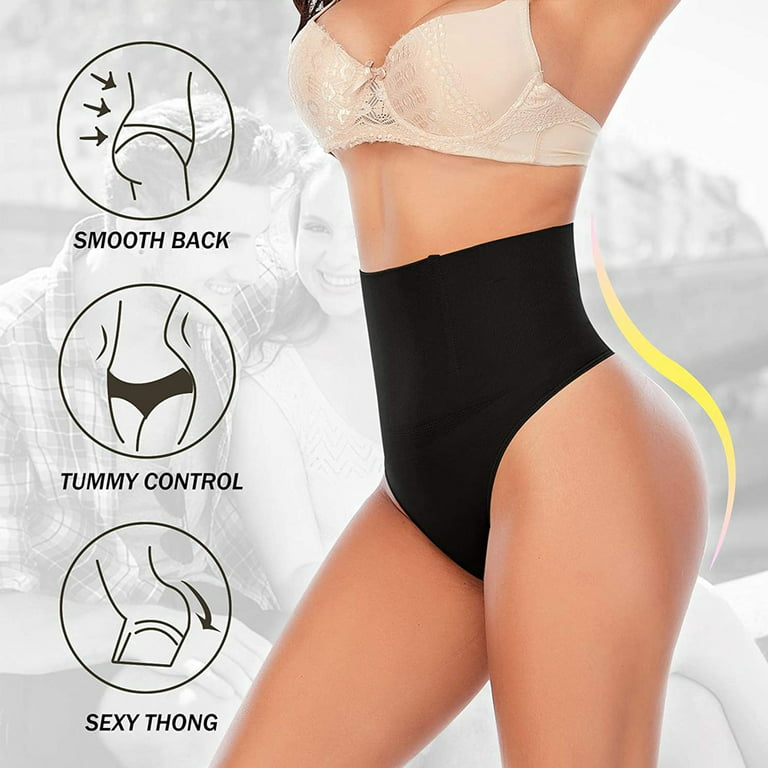 2 Pack Tummy Control Thong Shapewear for Women Seamless Shaping Thong  Panties Body Shaper Underwear 
