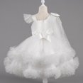 thumbnail image 2 of IBTOM CASTLE Toddler Baby Girls Shiny Sequin Heart Pageant Dress Sequins Heart Tulle Tutu Dress Flower Wedding Princess Birthday Party Prom Gown 12-18 Months White, 2 of 7