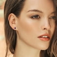 thumbnail image 4 of Gem Stone King 925 Sterling Silver Red Created Ruby and Moissanite Stud Earrings for Women (1.42 Cttw, Gemstone Birthstone, Heart Shape 5MM), 4 of 4