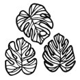 thumbnail image 5 of QSTDGVPW 3 Pieces Palm Leaves Wood Wall Decor Artwork for Entryway Sofa Backdrop Shop Black, 5 of 9