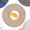 thumbnail image 2 of 2Pcs Round Placemat for Dining Table, Woven Heat Resistant Non-Slip Kitchen Table Mat Diameter 7.1 Inch, 2 of 7