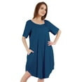 thumbnail image 2 of Inkmeso Nightgowns for WoMen's Short Sleeve W/ Round Neck Nightdress Jersey Tunic Loungewear, 2 of 7