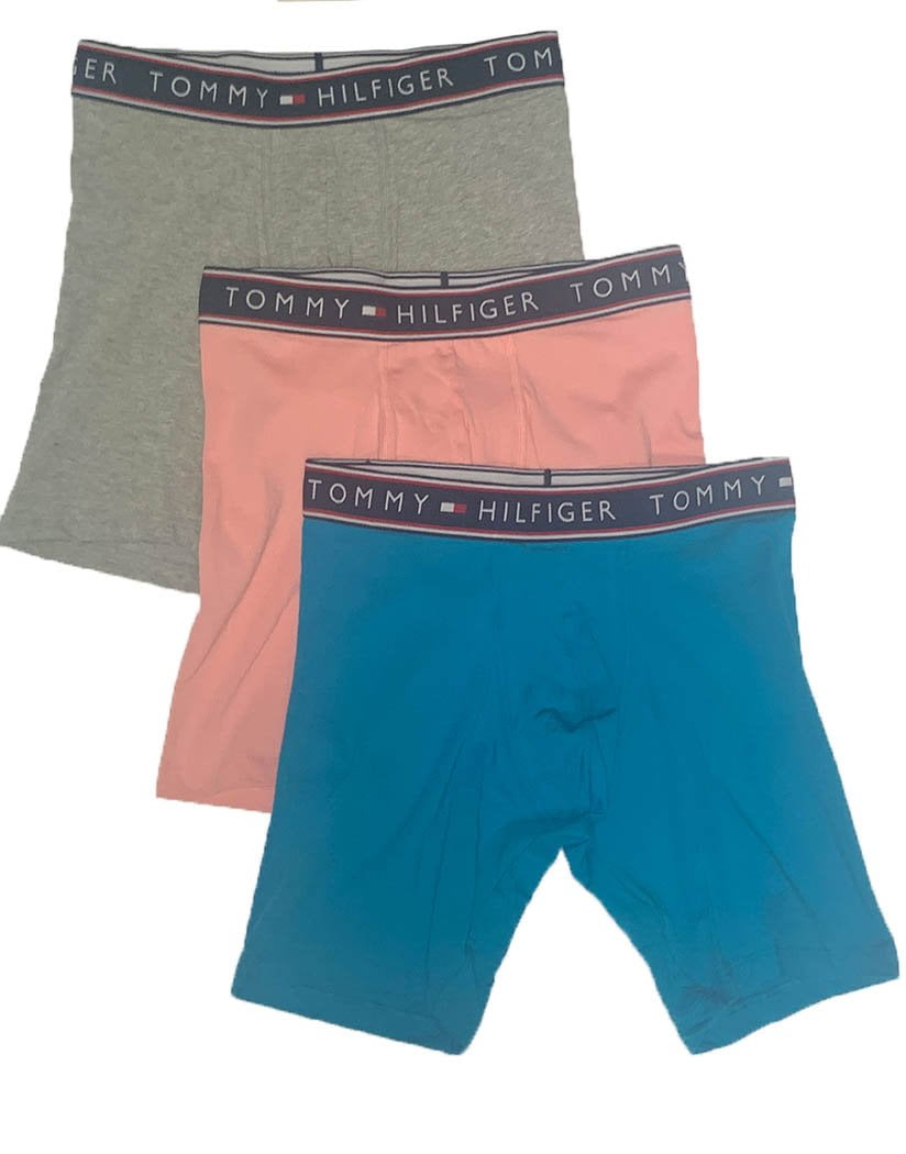 Boxer Brief Tommy Hilfiger Genuine Men's Icon 3-Pack Trunk Blue Check Red