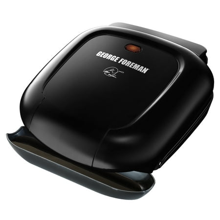 George Foreman 2-Serving Classic Plate Electric Indoor Grill and Panini Press, Black ,