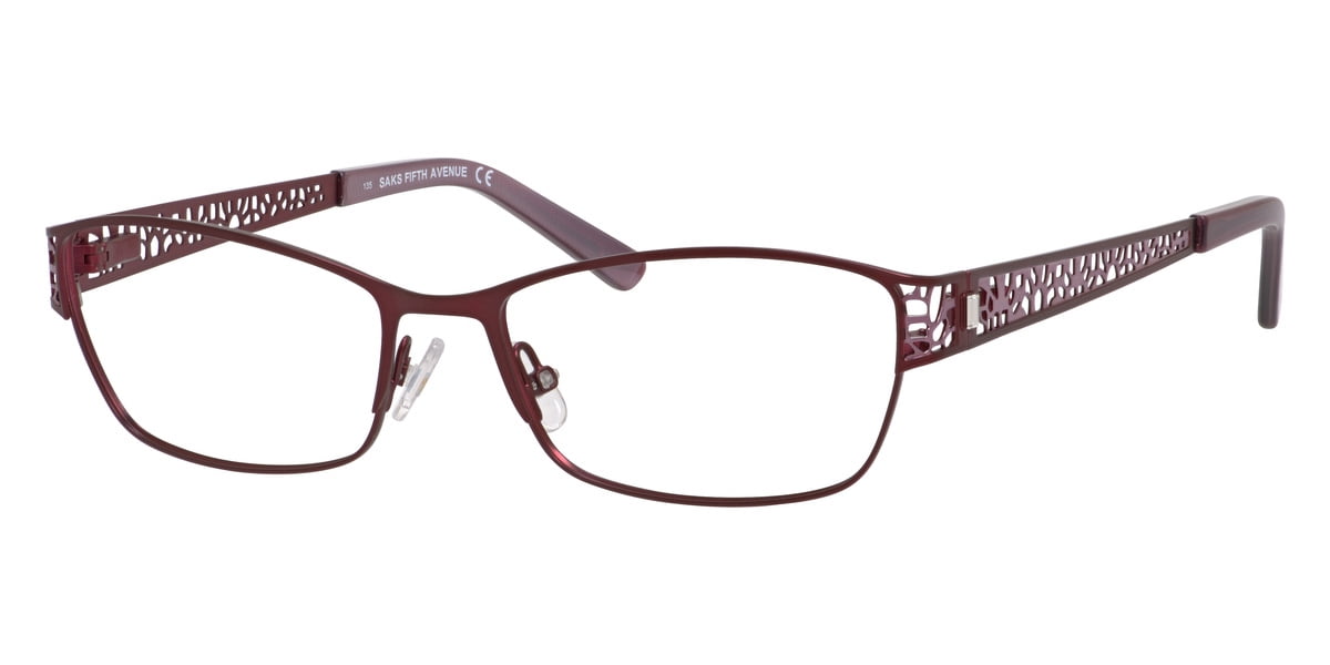 Saks Fifth Avenue 292 Full Rim Rectangular Plum Eyeglasses - Walmart.com