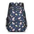 thumbnail image 2 of Unicorn and Donut Blue Pattern Backpack for School, Cute School Bag with Adjustable Shoulder Straps and Padded Back, 16.9"x12.6"x5.9", 2 of 5