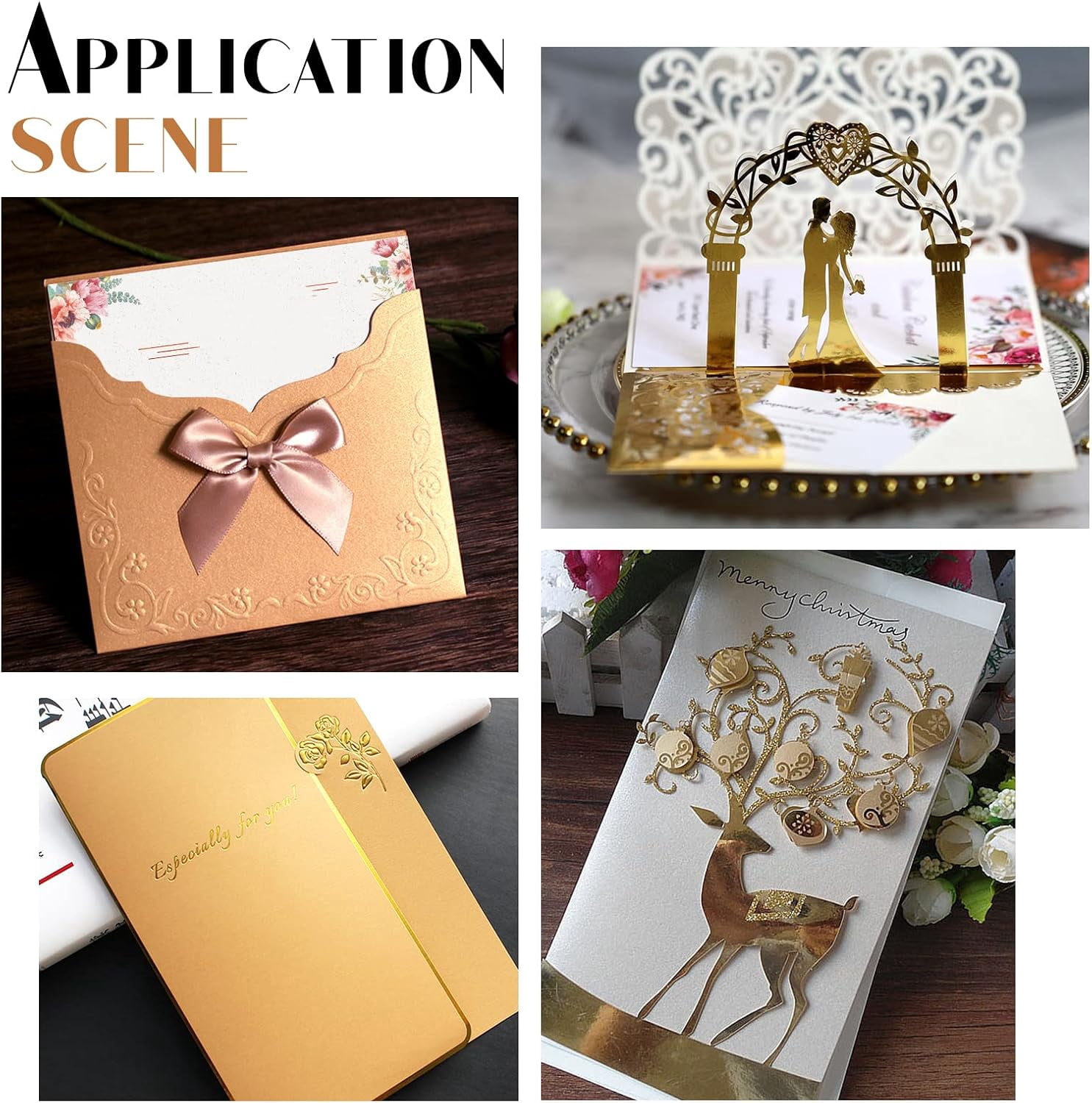 50 Pieces 8.27” x 11.65” Cardstock for Crafts and Cards 250g Gold Paper Cards for Scrapbook Office Supplies Paper Crafts Gold