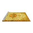 thumbnail image 2 of Ahgly Company Machine Washable Indoor Rectangle Medallion Yellow Traditional Area Rugs, 6' x 9', 2 of 4