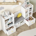 thumbnail image 2 of Homfa Kids Bookshelf with Reading Nook, Kids Storage Cabinet with 8 Cubby, 2 Wood Toy Bin for Nursery Kids Room, White, 2 of 8