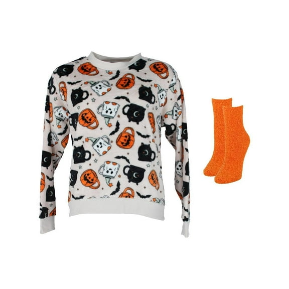 Weekending Plush Halloween Mug Crewneck with Socks Set (Women)