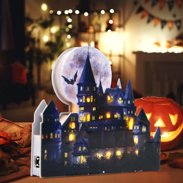Luz de noche LED de castillo de Halloween perfecl Lámpara de mesa artesanal