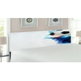 thumbnail image 2 of Soccer Headboard, Soccer Ball Surrounded by Art Graphic Vivid Petals Football Game Theme, Upholstered Decorative Metal Bed Headboard with Memory Foam, King Size, Dark Blue White Black, by Ambesonne, 2 of 4