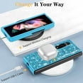 thumbnail image 5 of Compatible with Samsung Galaxy Z Fold 3 Glitter Plating Case, Luxury Bling Sparkly Shiny Cute Soft TPU Plating Bumper Raised Camera Shockproof Back Cover Wireless Charging for Women Girl, Blue, 5 of 6