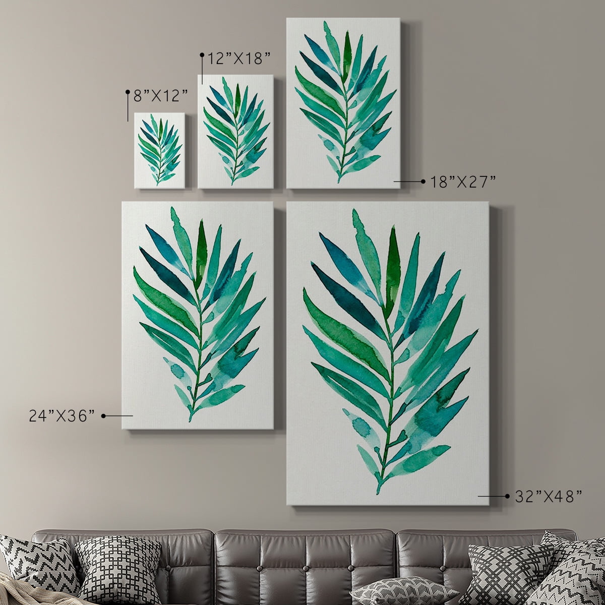 Palm Frond Flow I Premium Gallery Wrapped Canvas - Ready to Hang