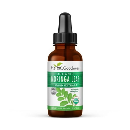 Moringa Leaf Extract Liquid Drop - Organic Moringa Leaves, Powder, Digestive System Supplement, Gut Health - 1oz - Herbal Goodness