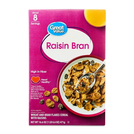 Great Value Raisin Bran Breakfast Cereal, 16.6 oz
