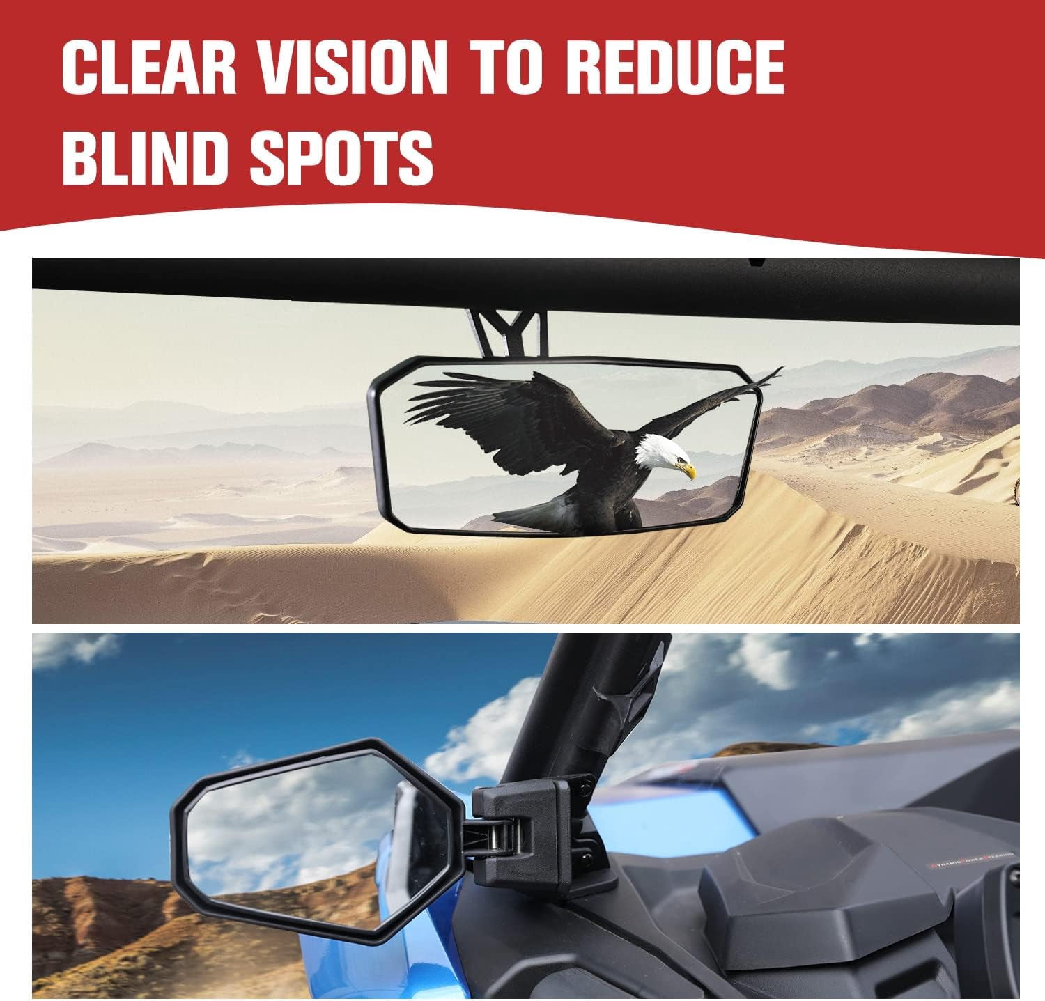 A & UTV PRO Rear View Mirror & Side Mirrors for 2018-2023 Can-Am Maverick Trail Sport