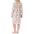 thumbnail image 3 of Camisón de mujer con flores, de manga larga, con pliegues, manga raglán, puños elásticos, midi con bolsillo, pijama, vestido de noche XL verde, 3 of 6