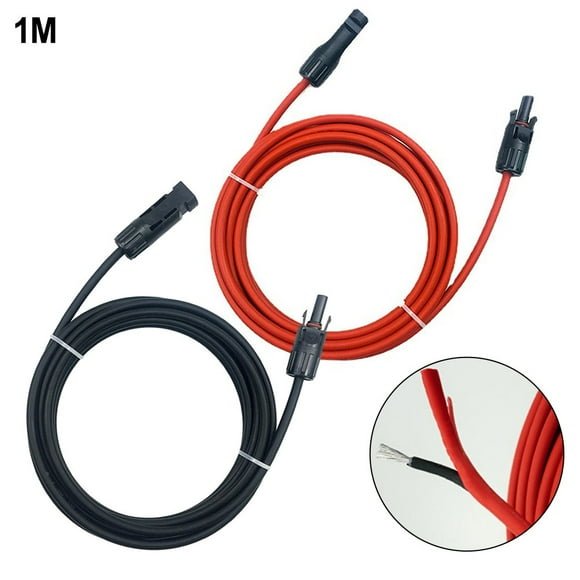 1m Solar PV Panel Extension Cable SAE Photovoltaic Connector Wire 10AWG