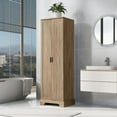 thumbnail image 3 of Brown 71.2″ Tall Storage Cabinet with Two Doors – Adjustable Shelf, Metal Handles for Bathroom or Office, 3 of 20
