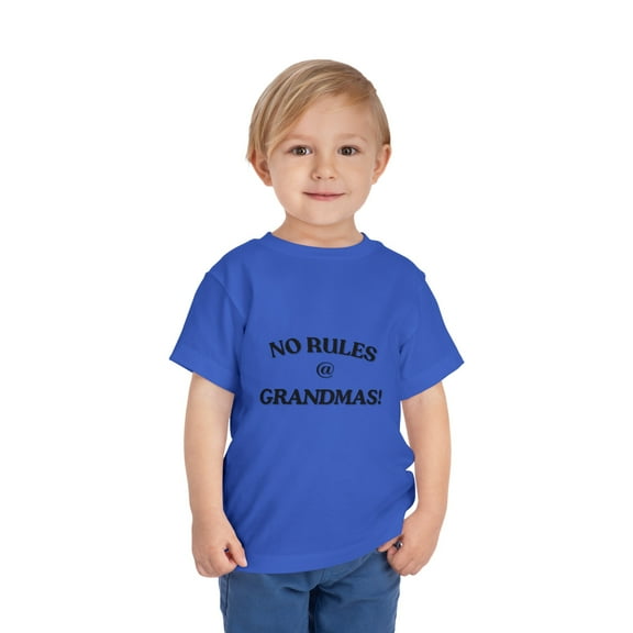 NO RULES AT GRANDMAS - (BLACK PRINT) Toddler Short Sleeve Tee