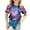Purple, variant on Little Girls Tshirts Galaxy Short Sleeve Crew Neck Fancy Top Teenager 3D Print Glitter Tops Carnival Clothes for Kids Size 6-7T