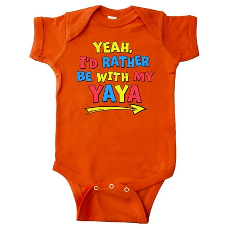 

Inktastic Yeah I d Rather be with My Yaya in Red Yellow and Blue Gift Baby Boy or Baby Girl Bodysuit