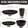 thumbnail image 6 of 32Pcs Wheat Straw Dinnerware Sets, Service for 8, Includes Plates & Bowls, Black Plastic, Microwave & Dishwasher Safe, Durable Party Tableware, Ideal for Valentine's Day, 6 of 10