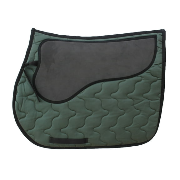 Horse Saddle Pad  English Quilted All-Purpose Shock Absorbing Gel  Olive 72TS19OG